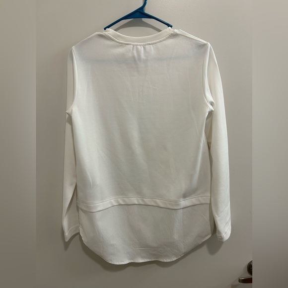 Athleta White Crewneck With Button Up Shirt at the Bottom - Picture 6 of 9